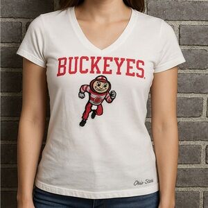 Ohio State Buckeyes Women’s V-Neck T-Shirt | Coliseum Athletics | Size M